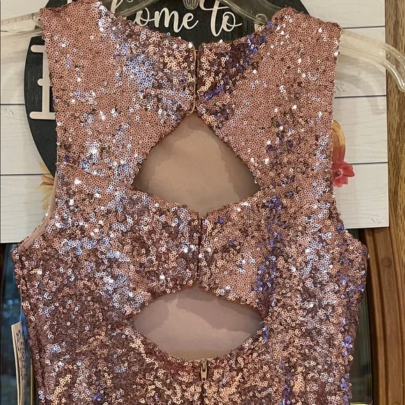 Speechless Sparkling Pink Sequin Mini Dress - Picture 5 of 6